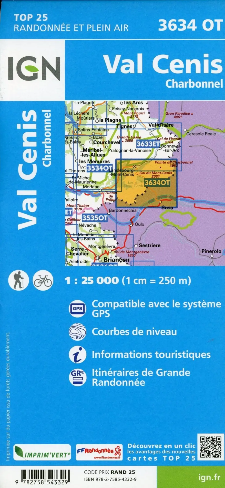 Bild: 9782758543329 | Val Cenis Charbonnel 1 : 25 000 | (Land-)Karte | Deutsch | 2019