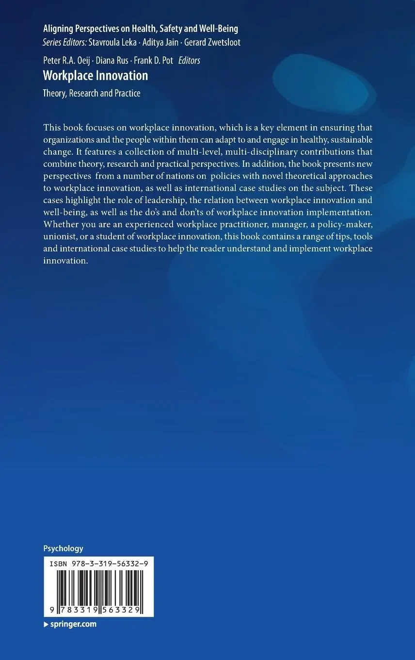 Rückseite: 9783319563329 | Workplace Innovation | Theory, Research and Practice | Oeij (u. a.)