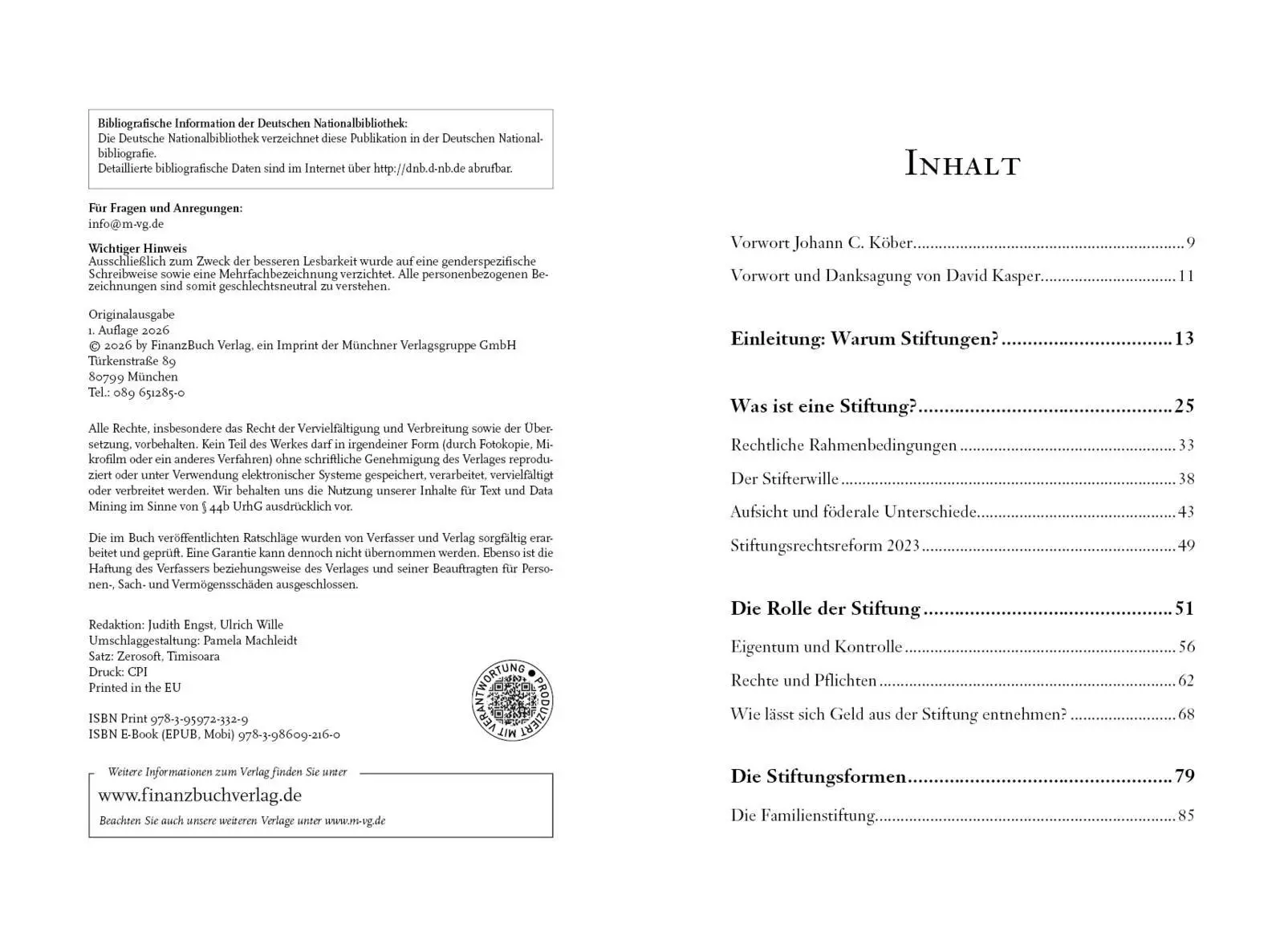 Bild: 9783959723329 | Das große Handbuch der Stiftungen | Johann C. Köber (u. a.) | Buch
