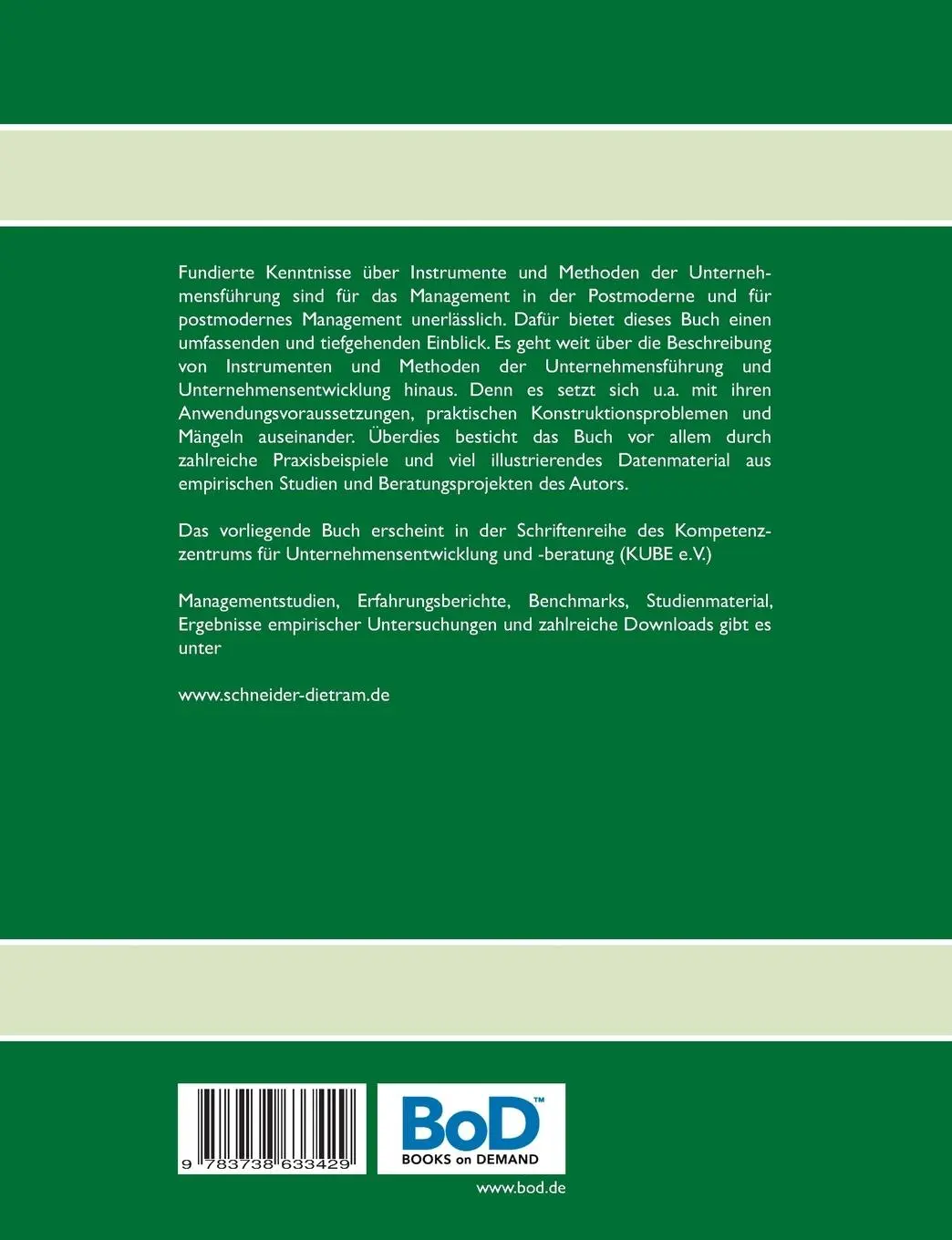 Rückseite: 9783738633429 | Unternehmensführung - Instrumente für das Management in der...