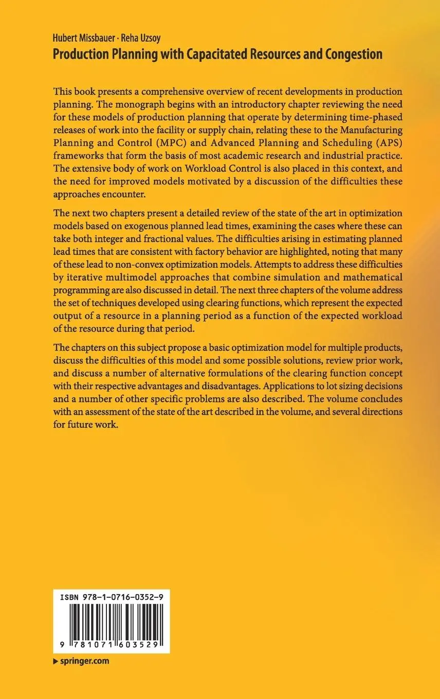 Rückseite: 9781071603529 | Production Planning with Capacitated Resources and Congestion | Buch
