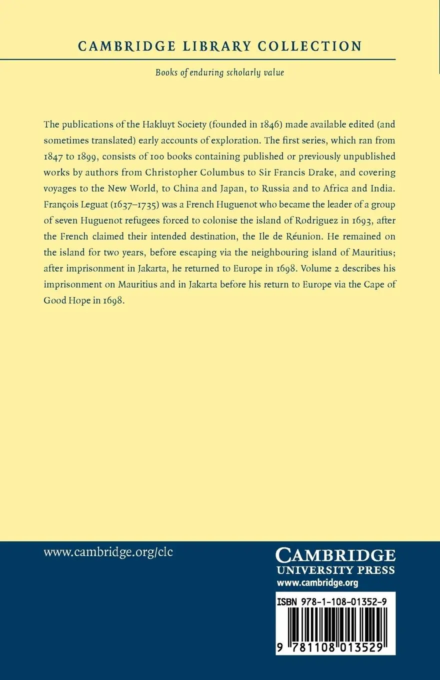 Rückseite: 9781108013529 | The Voyage of Fran OIS Leguat of Bresse to Rodriguez, Mauritius,...