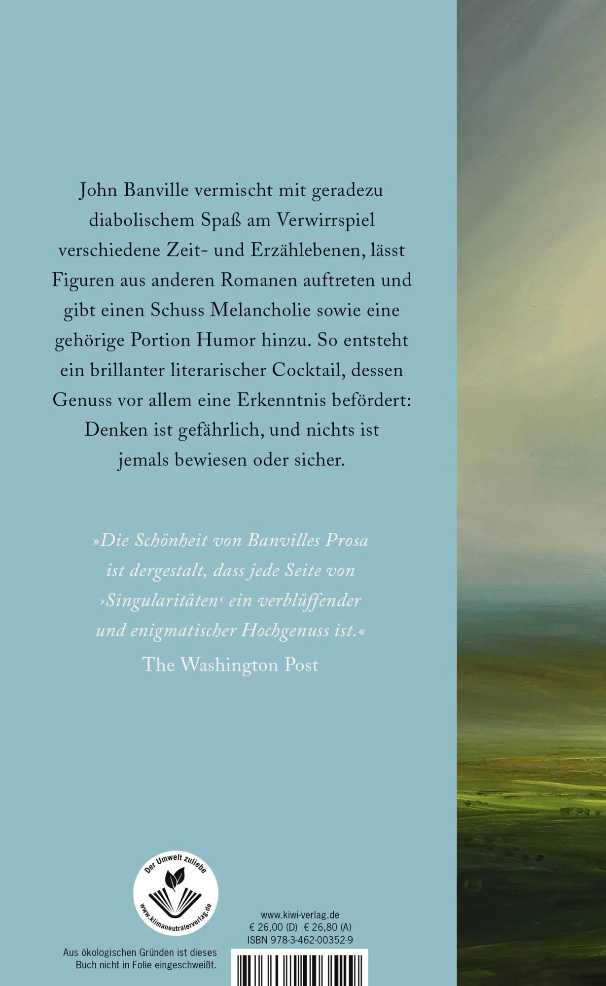 Rückseite: 9783462003529 | Singularitäten | Roman | John Banville | Buch | 425 S. | Deutsch