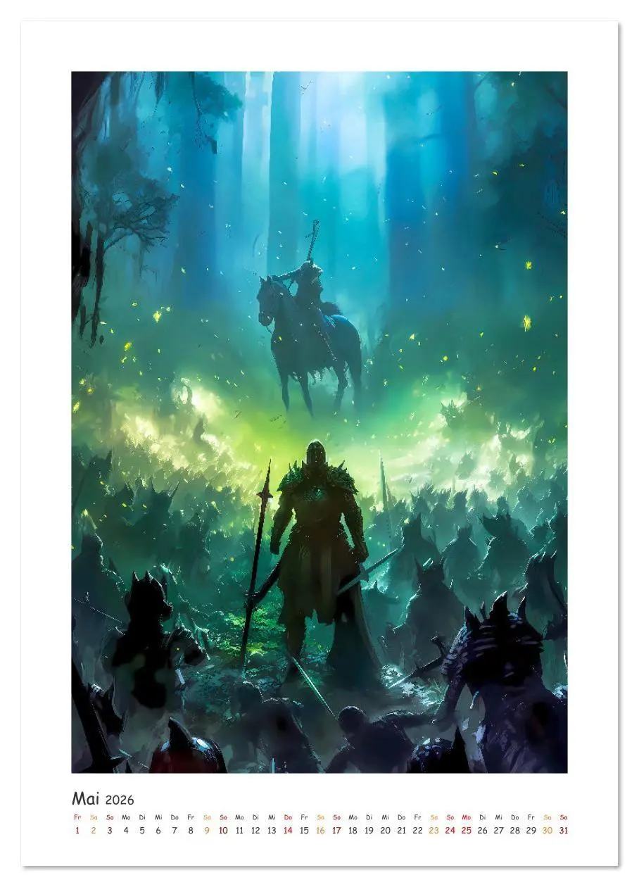 Bild: 9783516313529 | Die Drachenschlacht (Wandkalender 2026 DIN A2 hoch), CALVENDO...