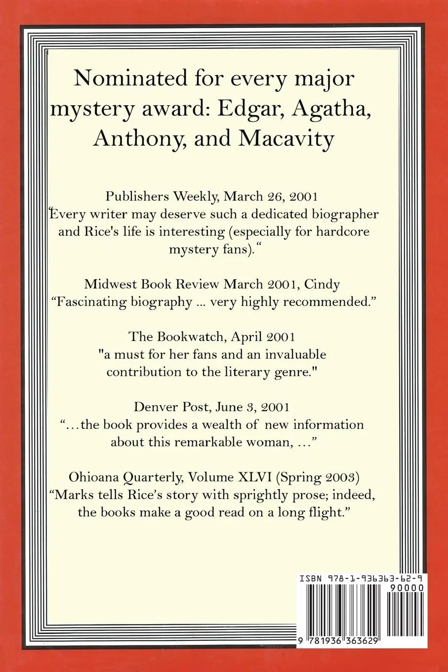 Rückseite: 9781936363629 | Who Was That Lady? | Craig Rice: The Queen of Screwball Mystery | Buch