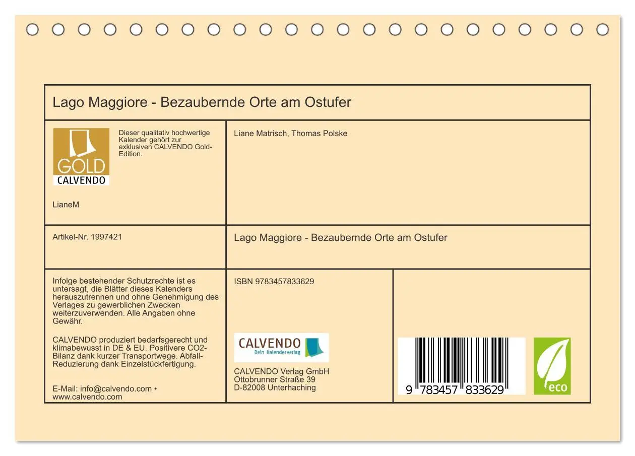 Bild: 9783457833629 | Lago Maggiore - Bezaubernde Orte am Ostufer (Tischkalender 2026 DIN...