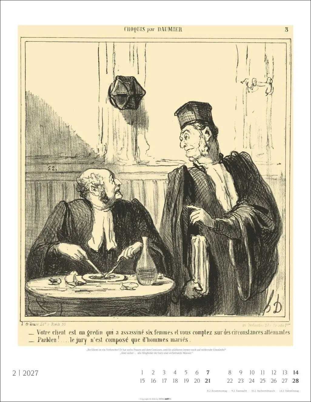 Bild: 9783839903629 | Honoré Daumier: Die Juristen Kalender 2027 | Honoré Daumier | Kalender