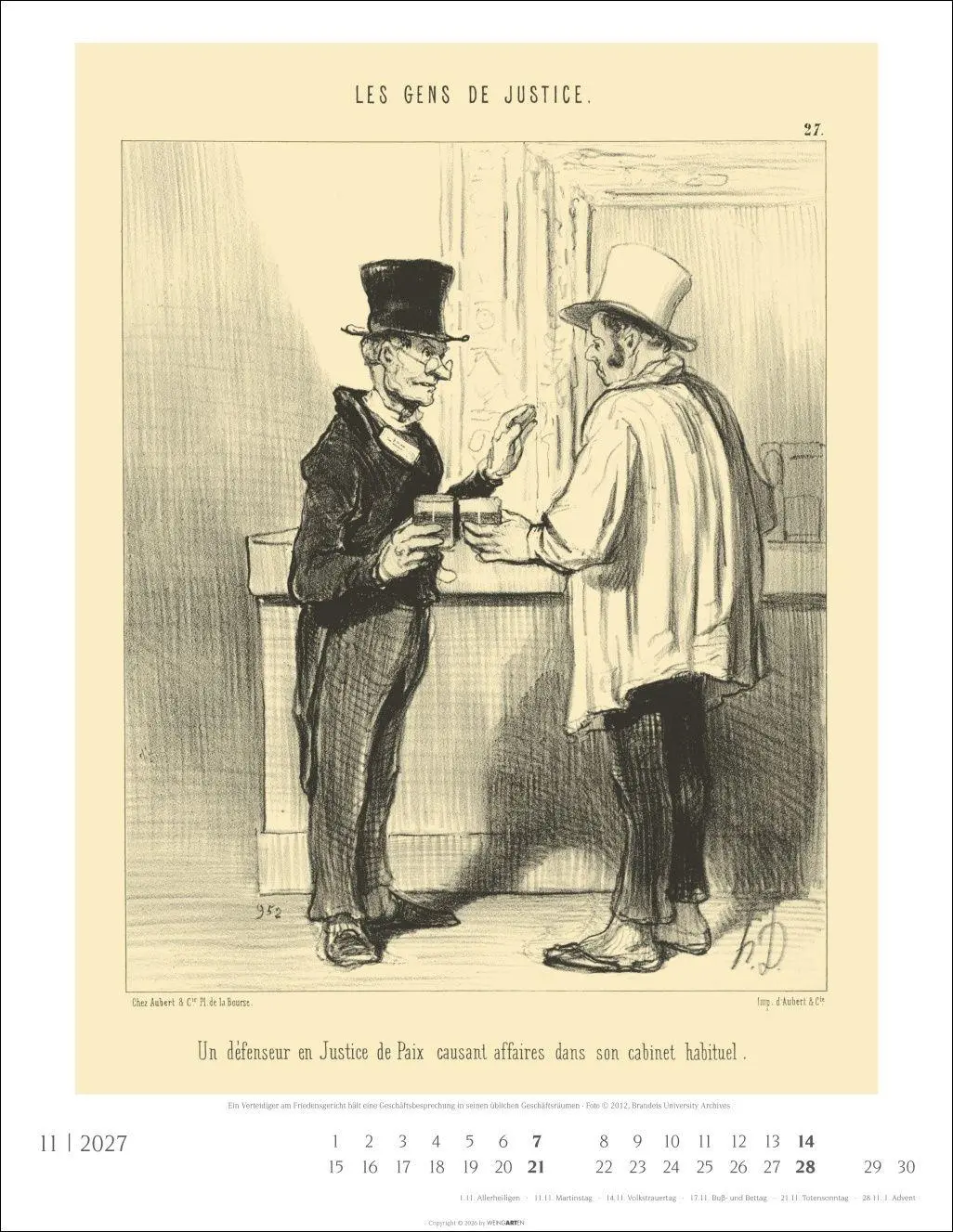 Bild: 9783839903629 | Honoré Daumier: Die Juristen Kalender 2027 | Honoré Daumier | Kalender