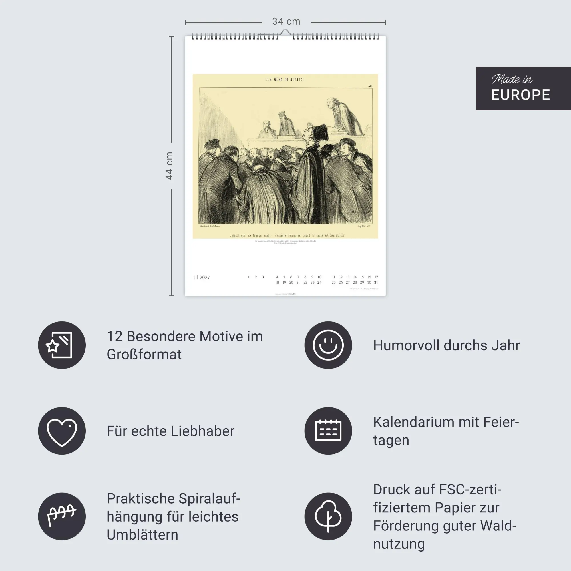 Bild: 9783839903629 | Honoré Daumier: Die Juristen Kalender 2027 | Honoré Daumier | Kalender
