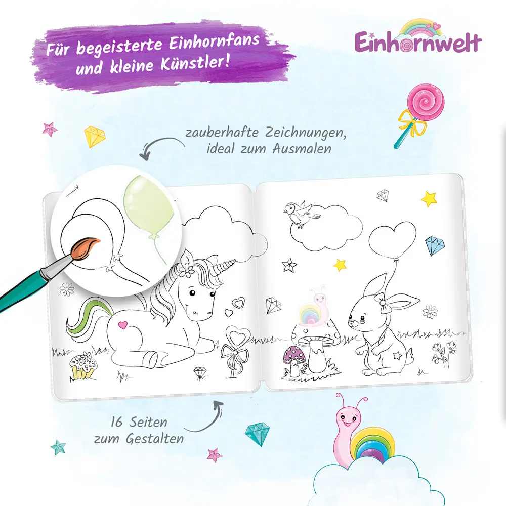 Bild: 9783988023629 | Trötsch Malbuch Stickermalbuch Einhornwelt | Co.KG | 16 S. | Deutsch