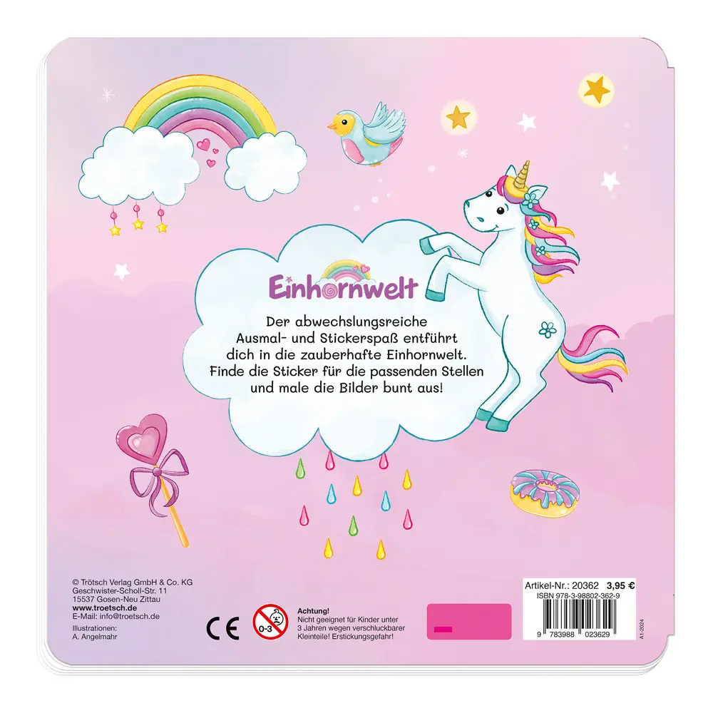 Bild: 9783988023629 | Trötsch Malbuch Stickermalbuch Einhornwelt | Co.KG | 16 S. | Deutsch
