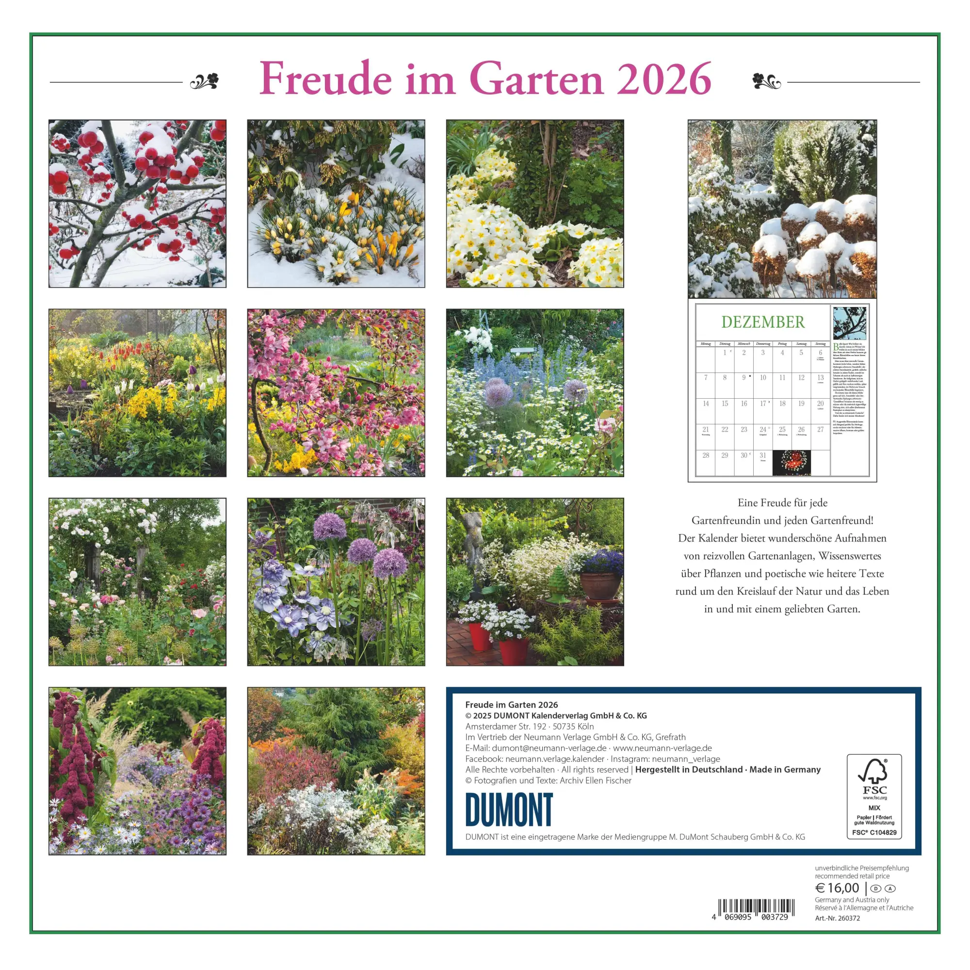 Rückseite: 4069095003729 | Freude im Garten 2026 - Broschürenkalender - mit informativen und...