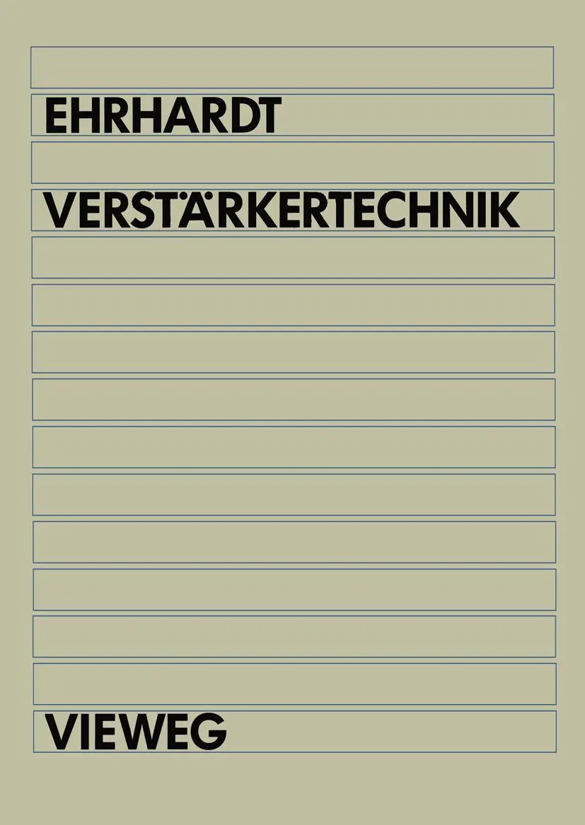 Cover: 9783528033729 | Verstärkertechnik | Dietmar Ehrhardt | Taschenbuch | x | Deutsch
