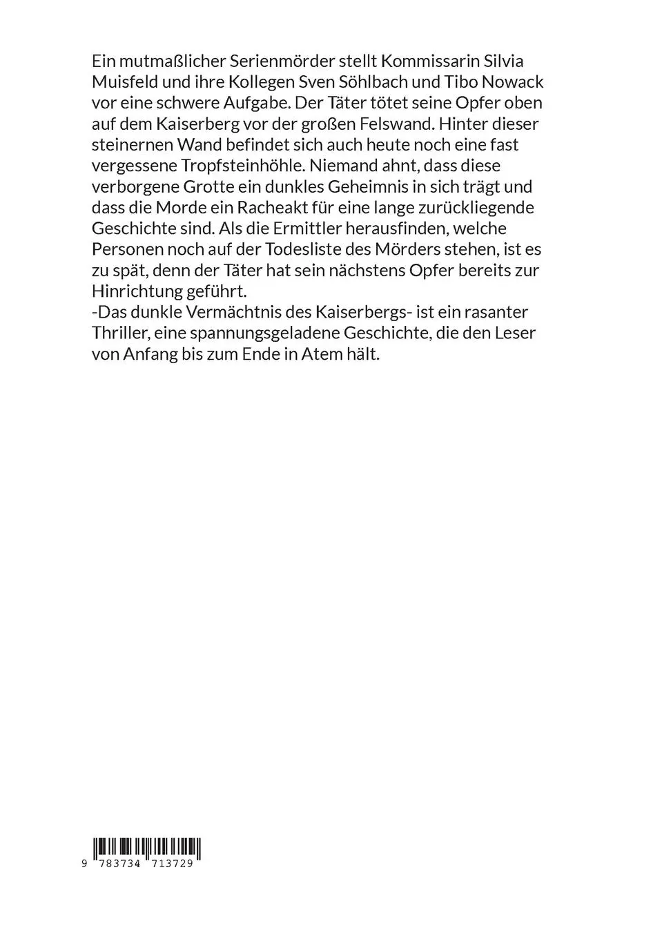 Rückseite: 9783734713729 | Das dunkle Vermächtnis des Kaiserbergs | Duisburg-Krimi | Dieter Ebels