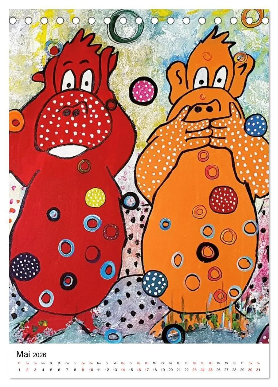 Bild: 9783516693829 | Pop Art Animals - Atelier Zippo (Tischkalender 2026 DIN A5 hoch),...
