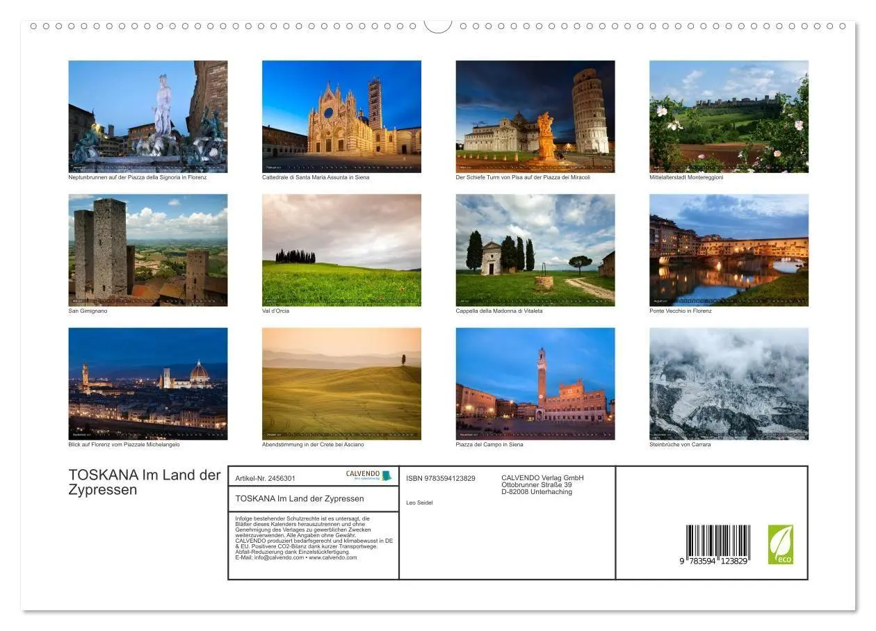 Bild: 9783594123829 | TOSKANA Im Land der Zypressen (hochwertiger Premium Wandkalender...