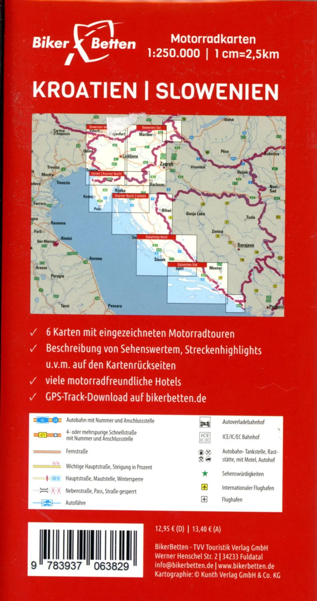 Bild: 9783937063829 | Motorradkarten Set Kroatien Slowenien | Bikerbetten | (Land-)Karte