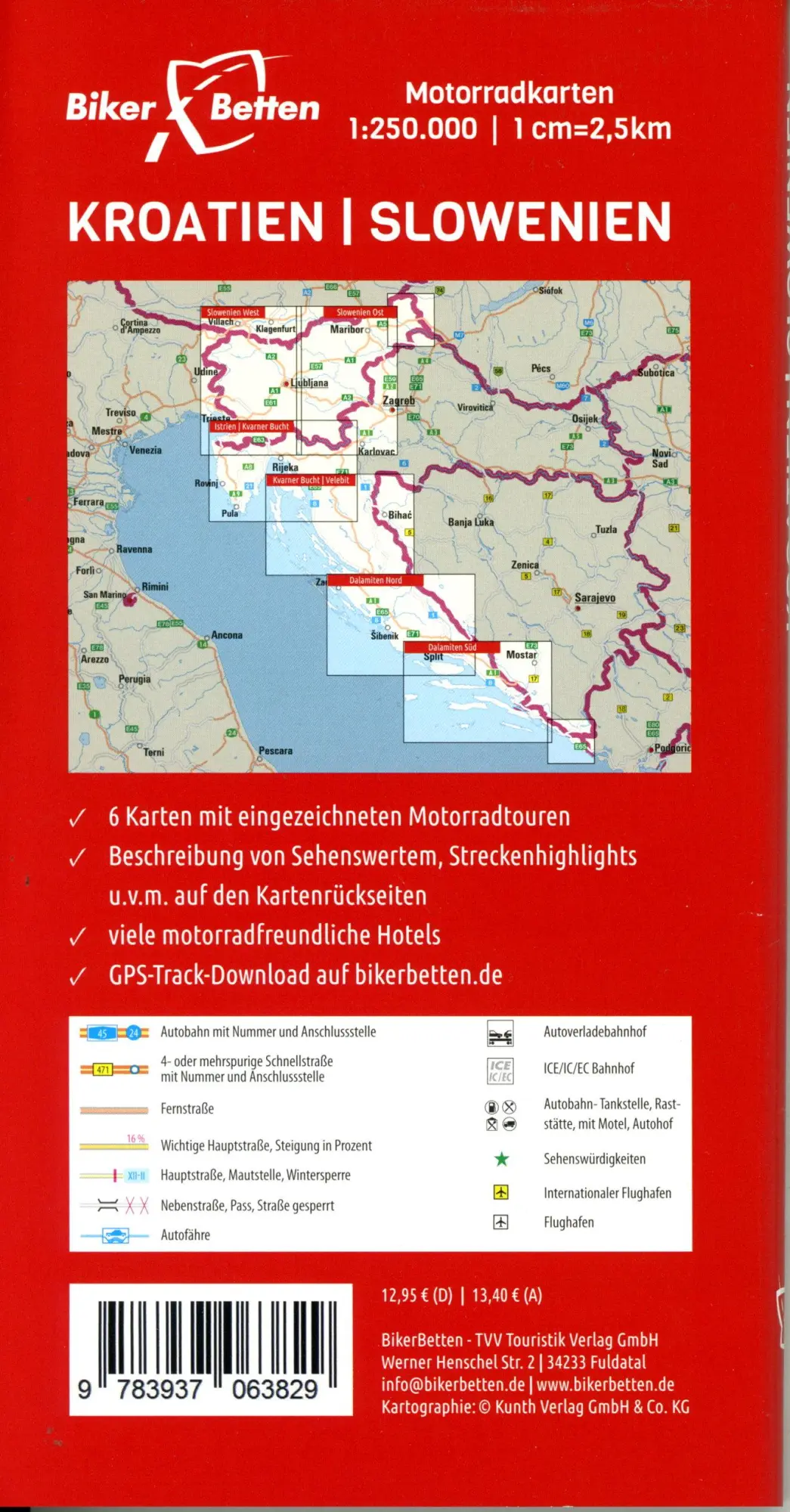 Bild: 9783937063829 | Motorradkarten Set Kroatien Slowenien | Bikerbetten | (Land-)Karte
