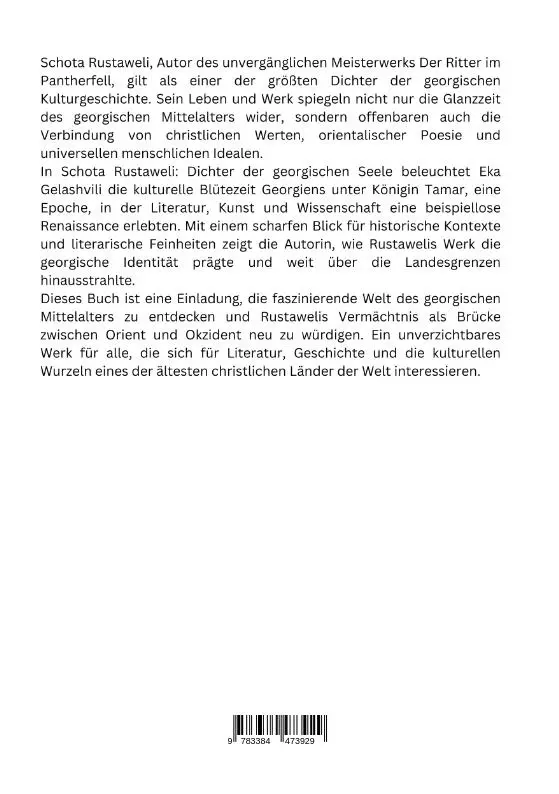 Rückseite: 9783384473929 | Schota Rustaweli: Dichter der georgischen Seele | Eka Gelashvili