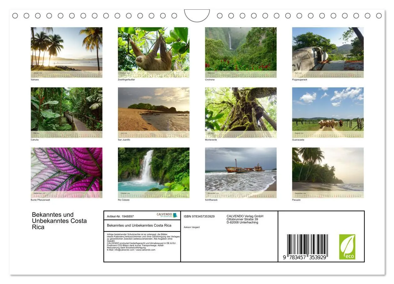 Bild: 9783457353929 | Bekanntes und Unbekanntes Costa Rica (Wandkalender 2026 DIN A4...