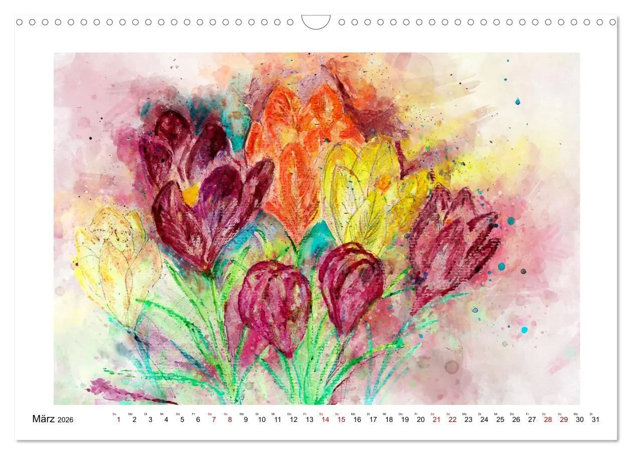 Bild: 9783457593929 | Blüten &amp; Blumen Aquarelle - Farbenfrohe Schönheiten (Wandkalender...