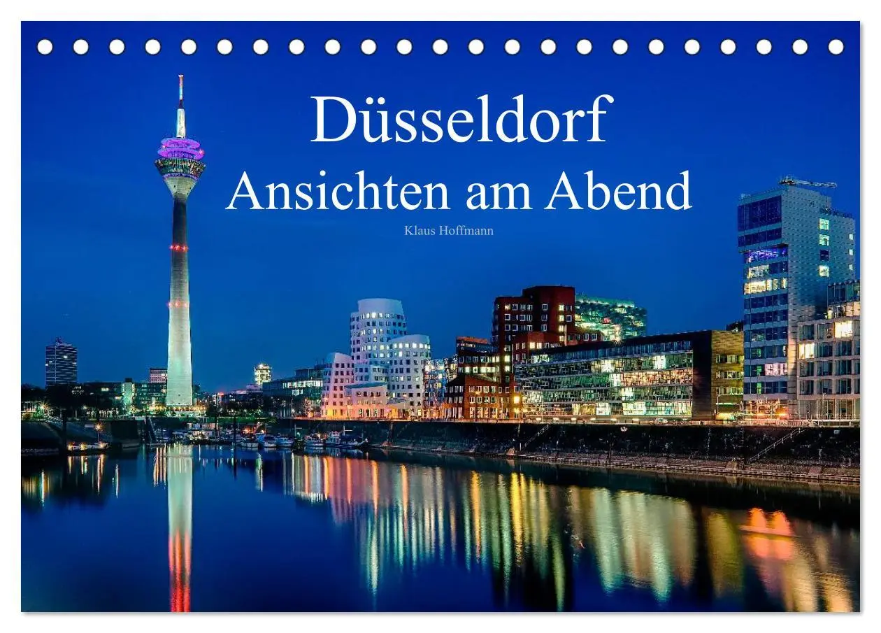 Cover: 9783516133929 | Düsseldorf - Ansichten am Abend (Tischkalender 2026 DIN A5 quer),...