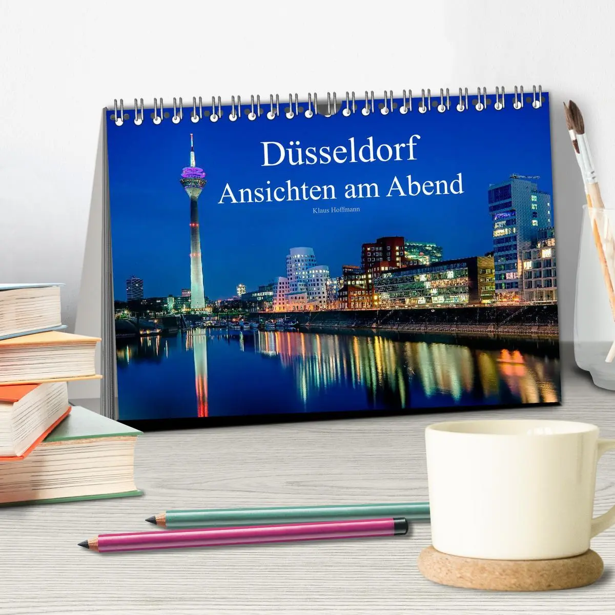 Bild: 9783516133929 | Düsseldorf - Ansichten am Abend (Tischkalender 2026 DIN A5 quer),...