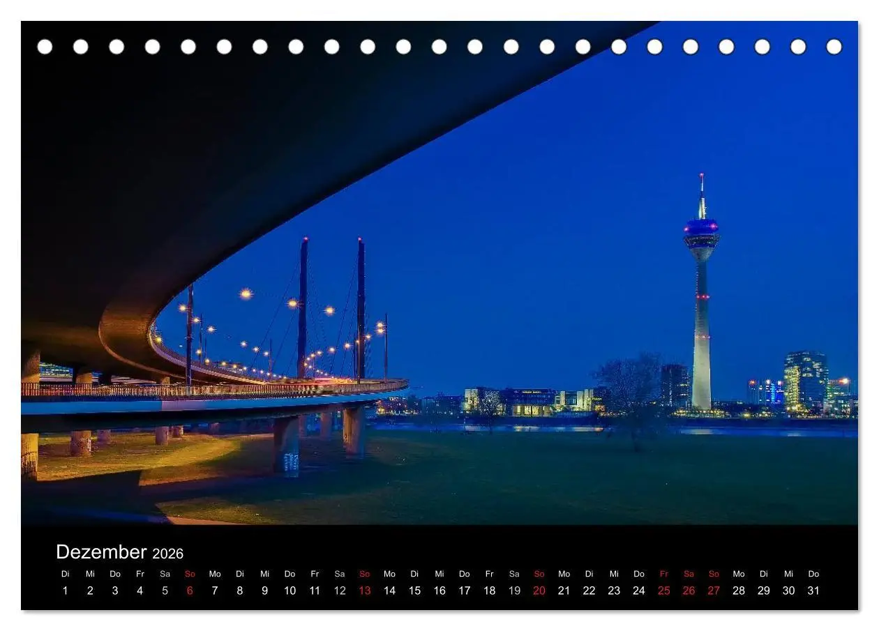 Bild: 9783516133929 | Düsseldorf - Ansichten am Abend (Tischkalender 2026 DIN A5 quer),...