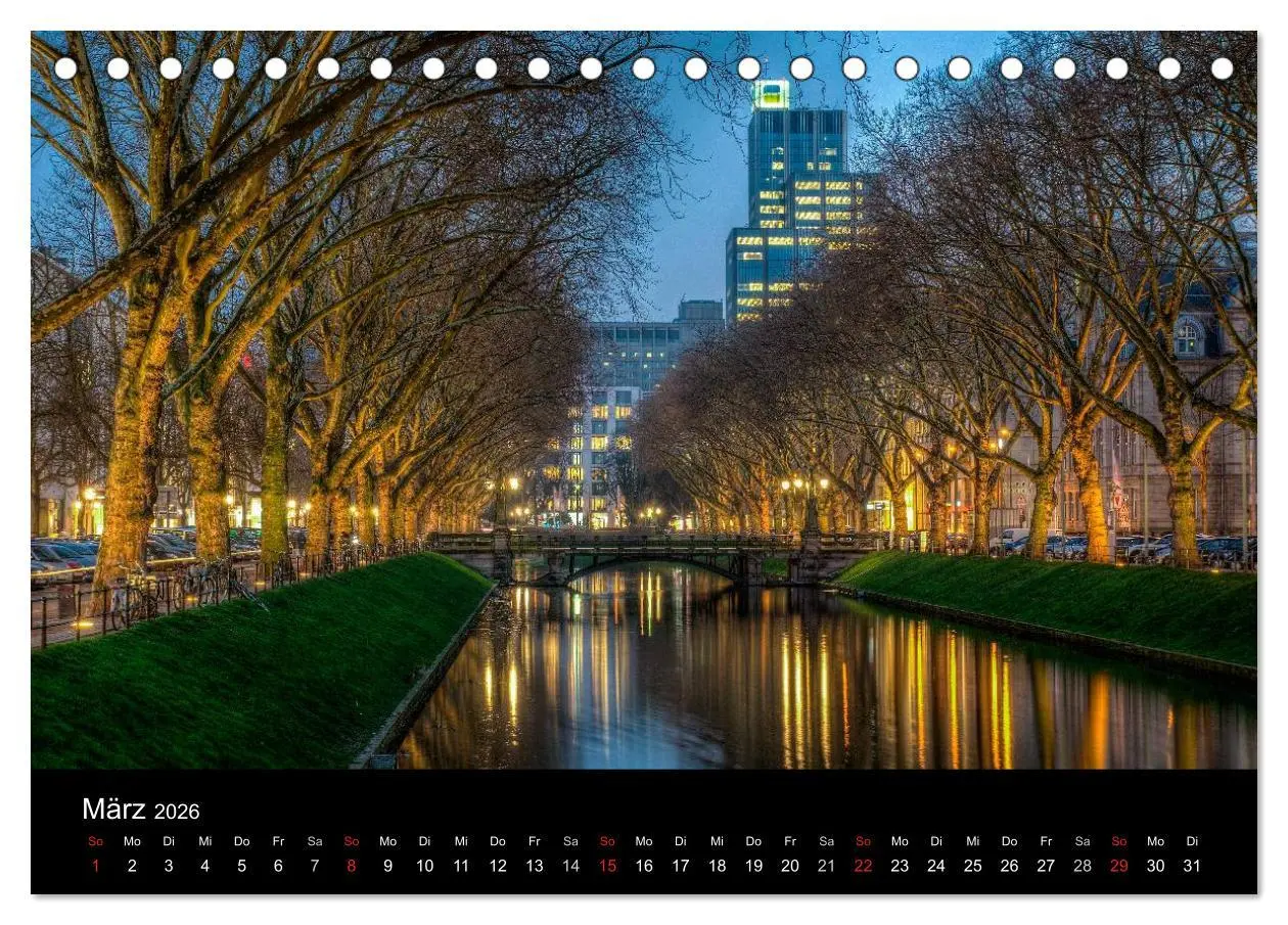 Bild: 9783516133929 | Düsseldorf - Ansichten am Abend (Tischkalender 2026 DIN A5 quer),...