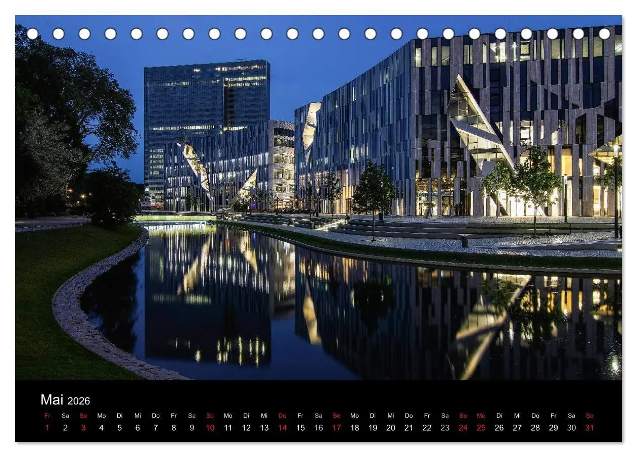 Bild: 9783516133929 | Düsseldorf - Ansichten am Abend (Tischkalender 2026 DIN A5 quer),...