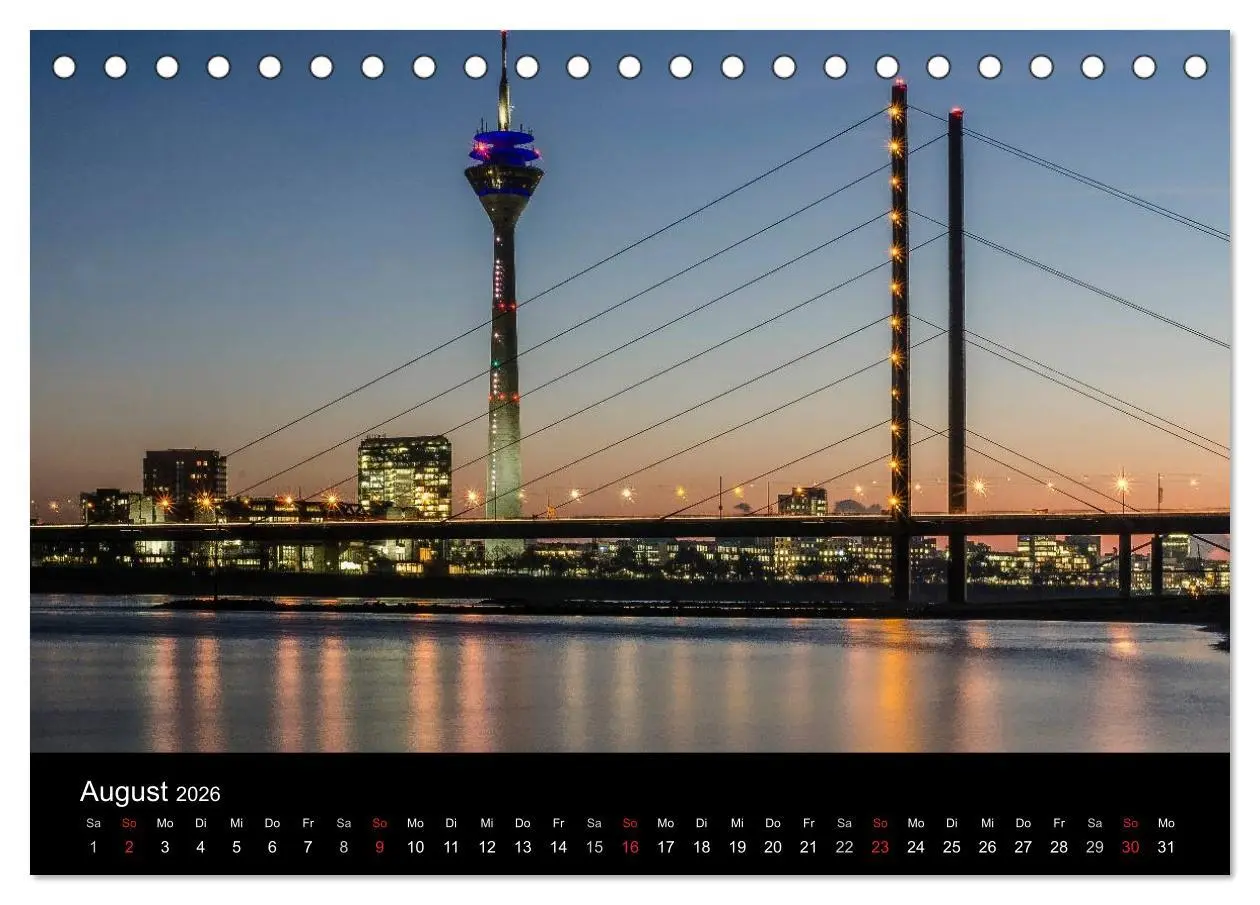 Bild: 9783516133929 | Düsseldorf - Ansichten am Abend (Tischkalender 2026 DIN A5 quer),...