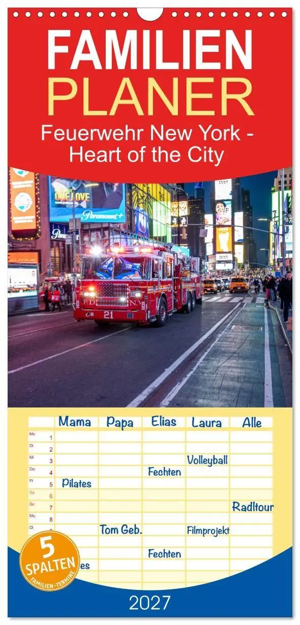 Cover: 9783516823929 | Familienplaner 2027 - Feuerwehr New York - Heart of the City mit 5...