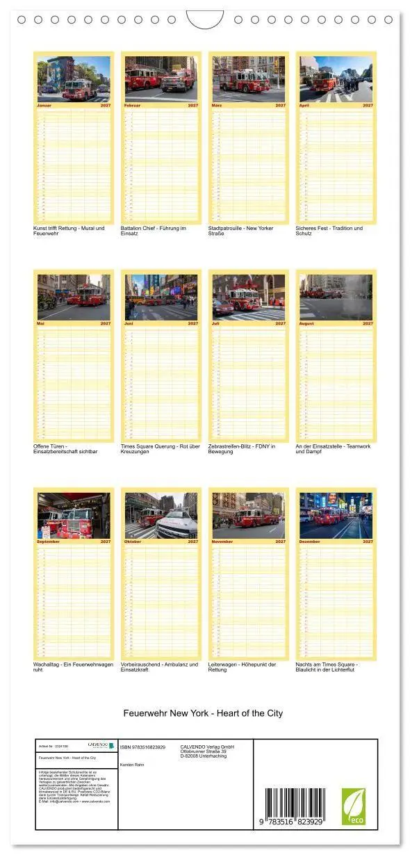 Bild: 9783516823929 | Familienplaner 2027 - Feuerwehr New York - Heart of the City mit 5...