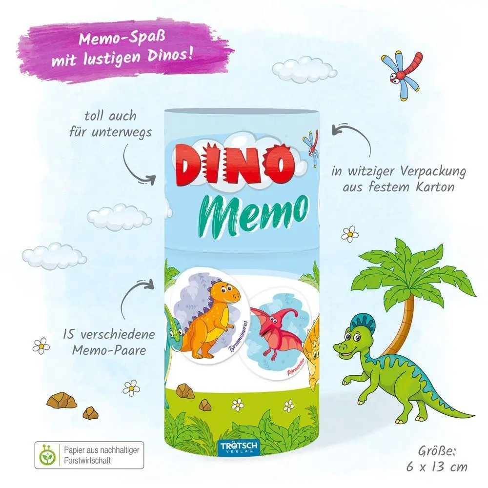 Bild: 4251901504029 | Trötsch Memo Spiel Dinosaurier | Kartenspiel Gedächtnisspiel | Co.KG