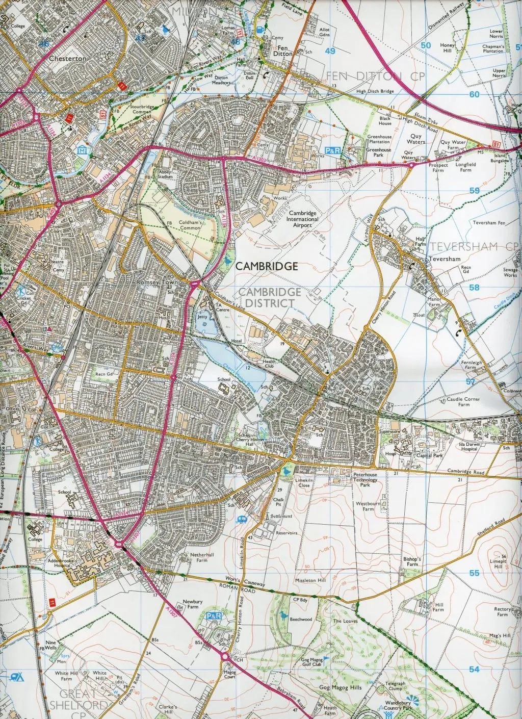 Bild: 9780319244029 | Cambridge, Royston, Duxford &amp; Linton | Ordnance Survey | (Land-)Karte