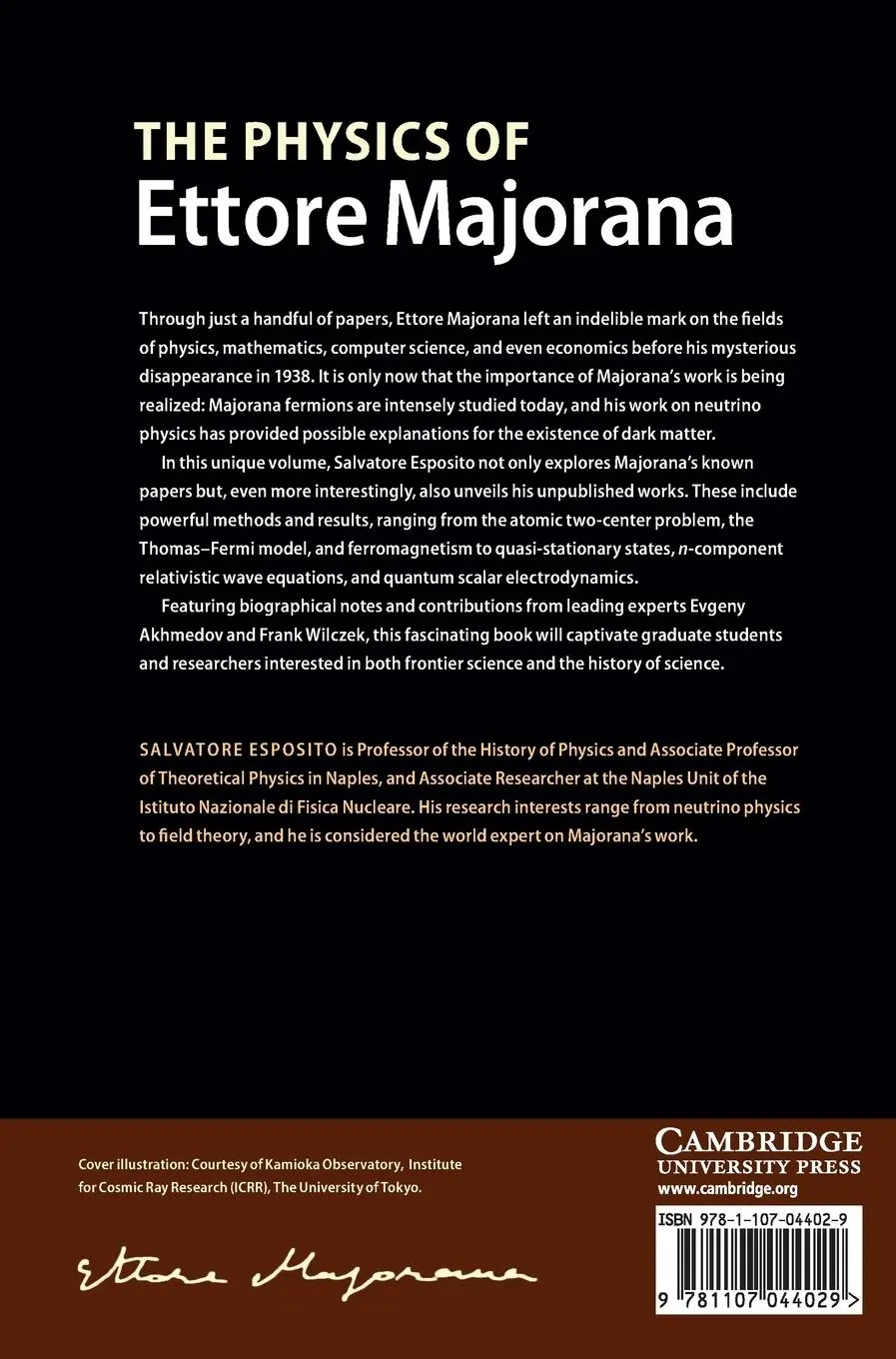 Rückseite: 9781107044029 | The Physics of Ettore Majorana | Salvatore Esposito | Buch | Englisch