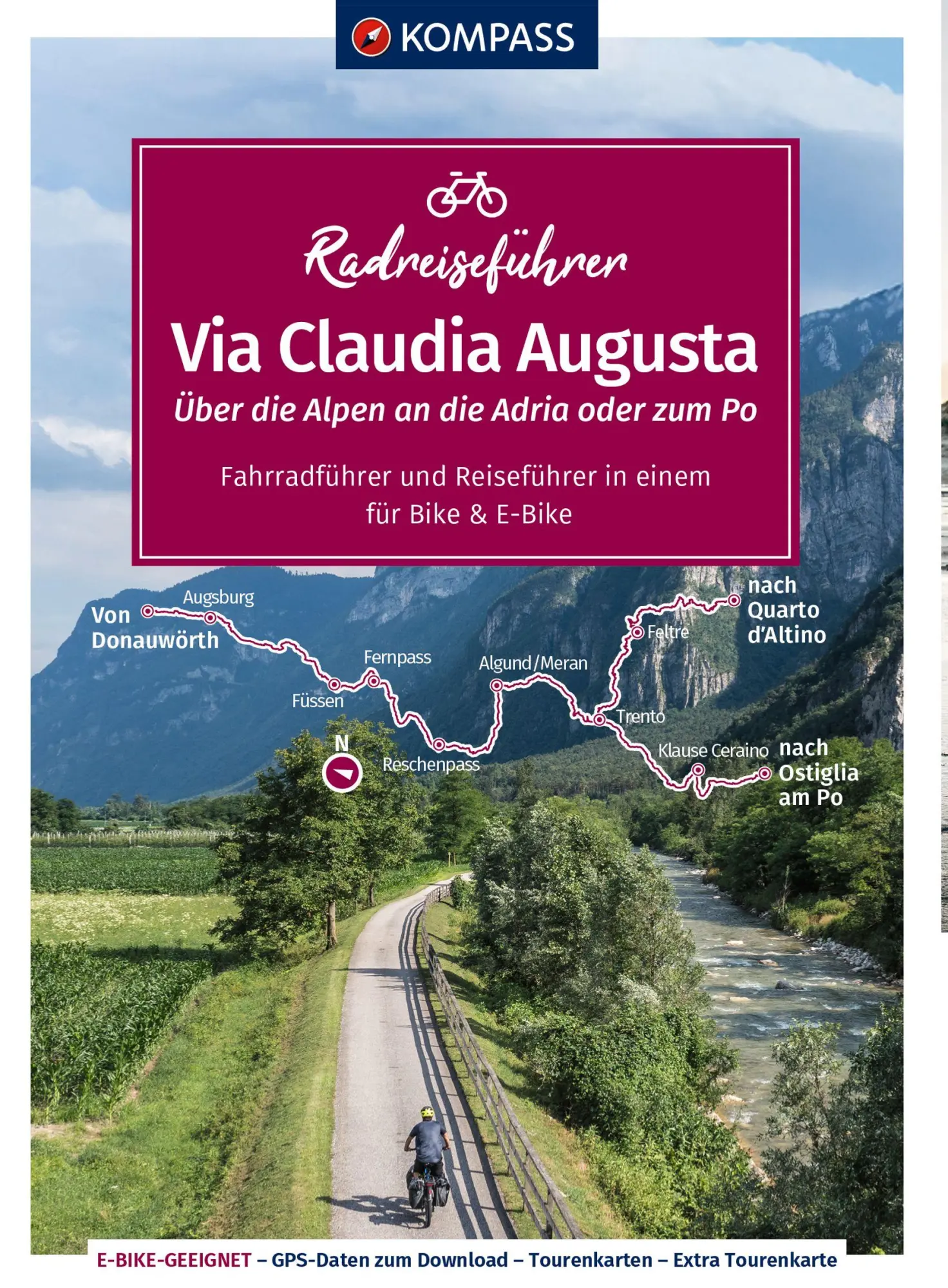 Cover: 9783991544029 | KOMPASS Radreiseführer Via Claudia Augusta | Christoph Mag. Tschaikner