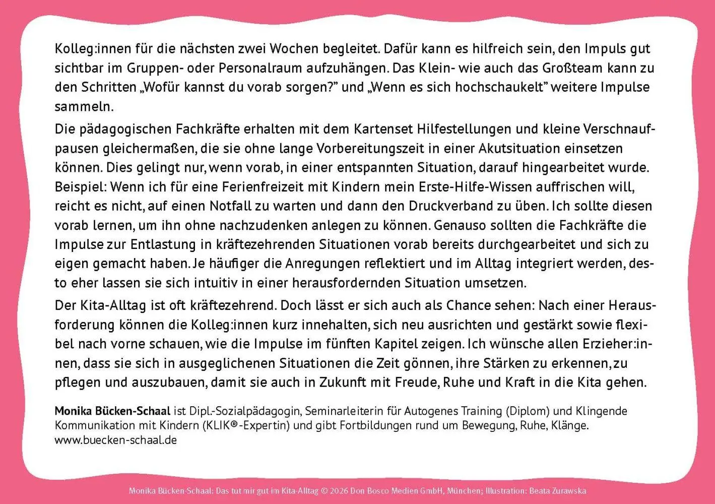Bild: 4260694924129 | Das tut mir gut im Kita-Alltag | Monika Bücken-Schaal | Box | 32 S.