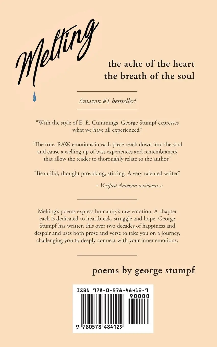Rückseite: 9780578484129 | Melting | the ache of the heart, the breath of the soul | Stumpf