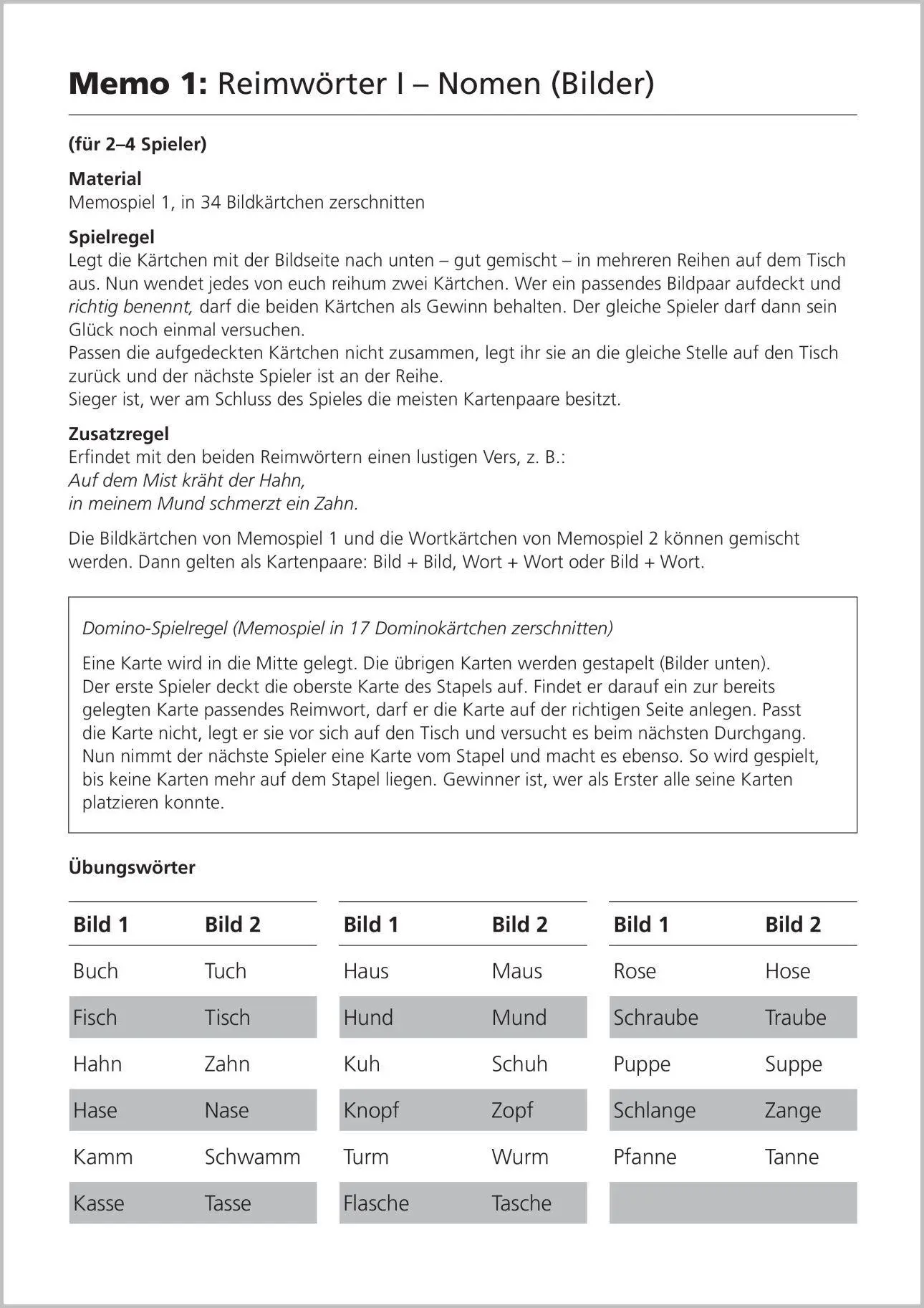 Bild: 9783039764129 | Sprachspiele zum Grundwortschatz | Silvia Gmür | Taschenbuch | 50 S.