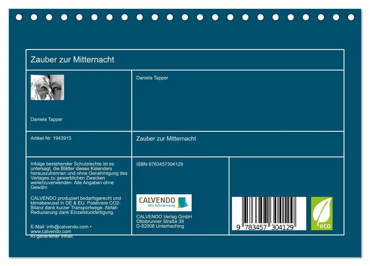 Bild: 9783457304129 | Zauber zur Mitternacht (Tischkalender 2026 DIN A5 quer), CALVENDO...