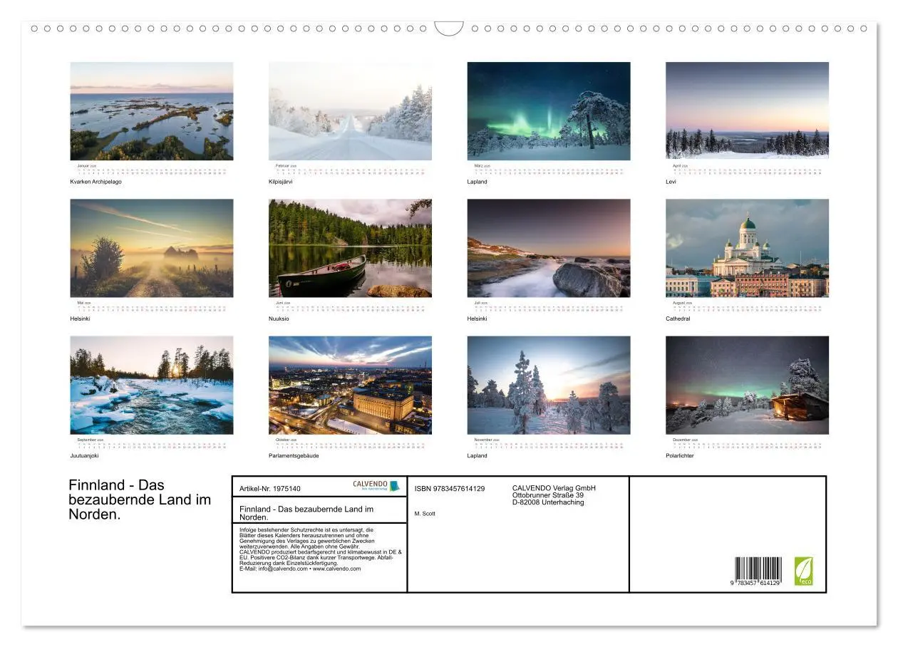 Bild: 9783457614129 | Finnland - Das bezaubernde Land im Norden. (Wandkalender 2026 DIN...