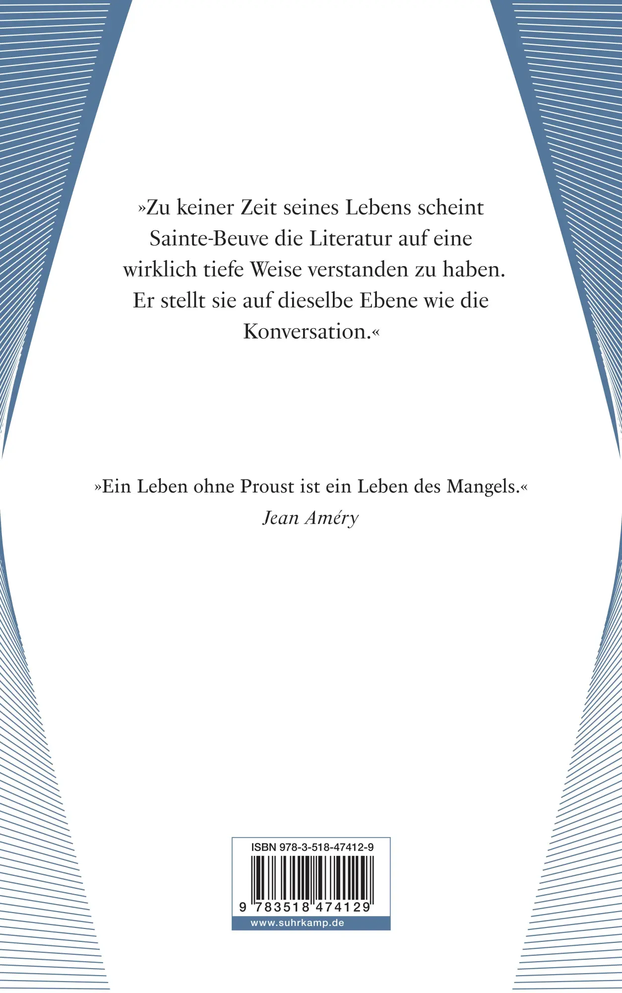 Rückseite: 9783518474129 | Werke. Frankfurter Ausgabe | Werke III. Band 3: Gegen Sainte-Beuve