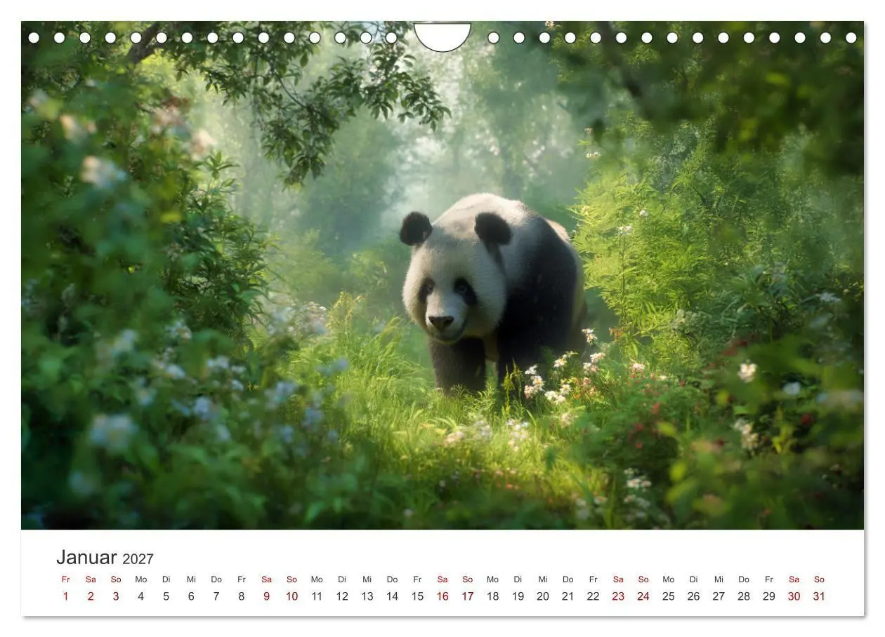 Bild: 9783516934229 | Schwarz auf Weiß - Der Panda-Kalender (Wandkalender 2027 DIN A4...