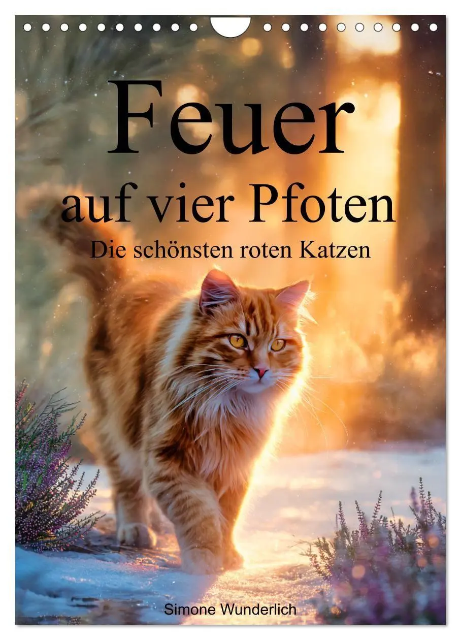 Cover: 9783594394229 | Feuer auf vier Pfoten - Die schönsten roten Katzen (Wandkalender...