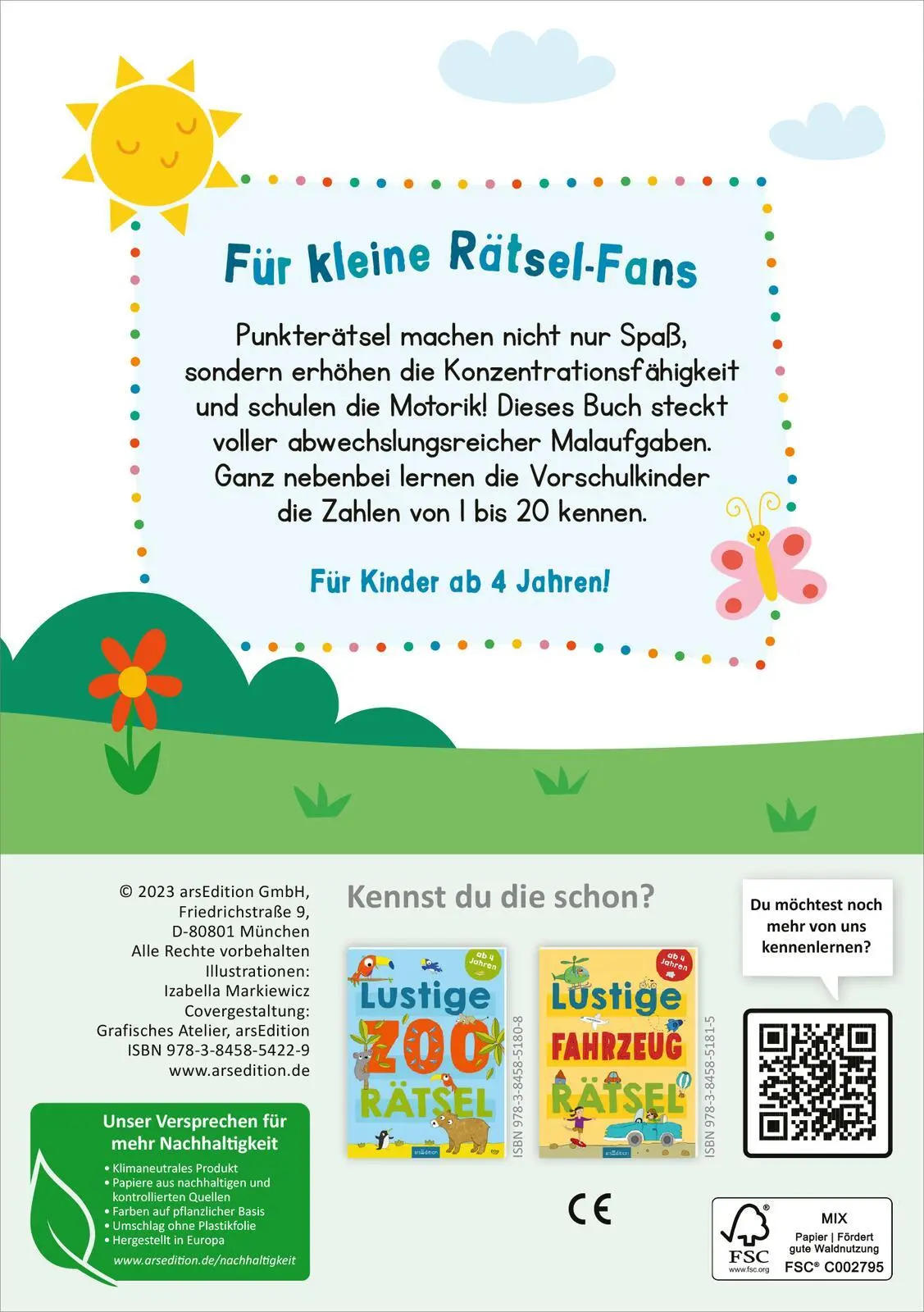 Rückseite: 9783845854229 | Kunterbunte Punkterätsel | Izabella Markiewicz | Taschenbuch | 80 S.