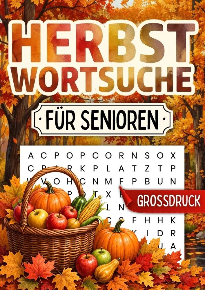 Cover: 9789403924229 | Herbst Wortsuchrätsel für Senioren - Großdruck | Seniorensache Verlag