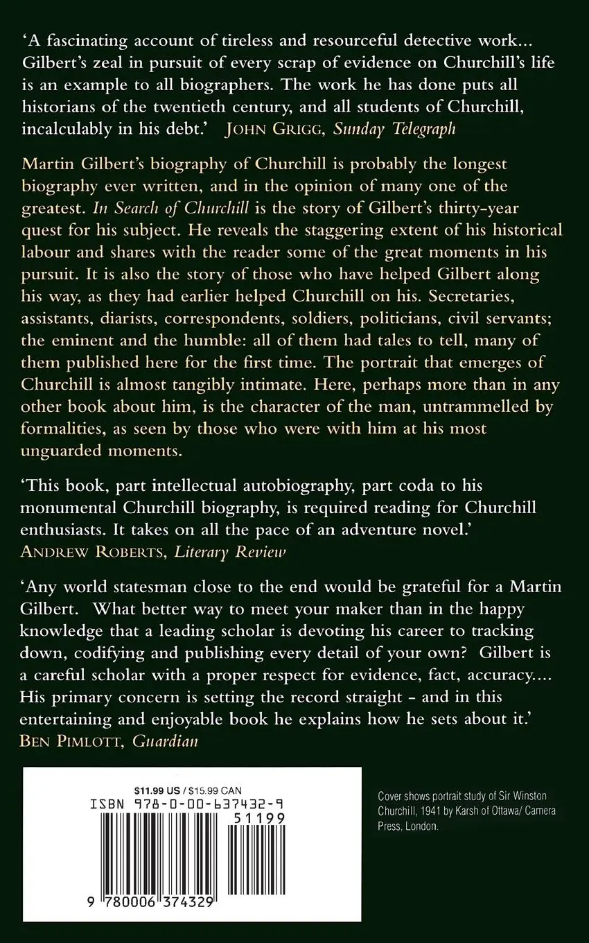 Rückseite: 9780006374329 | In Search of Churchill | Martin Gilbert | Taschenbuch | Englisch