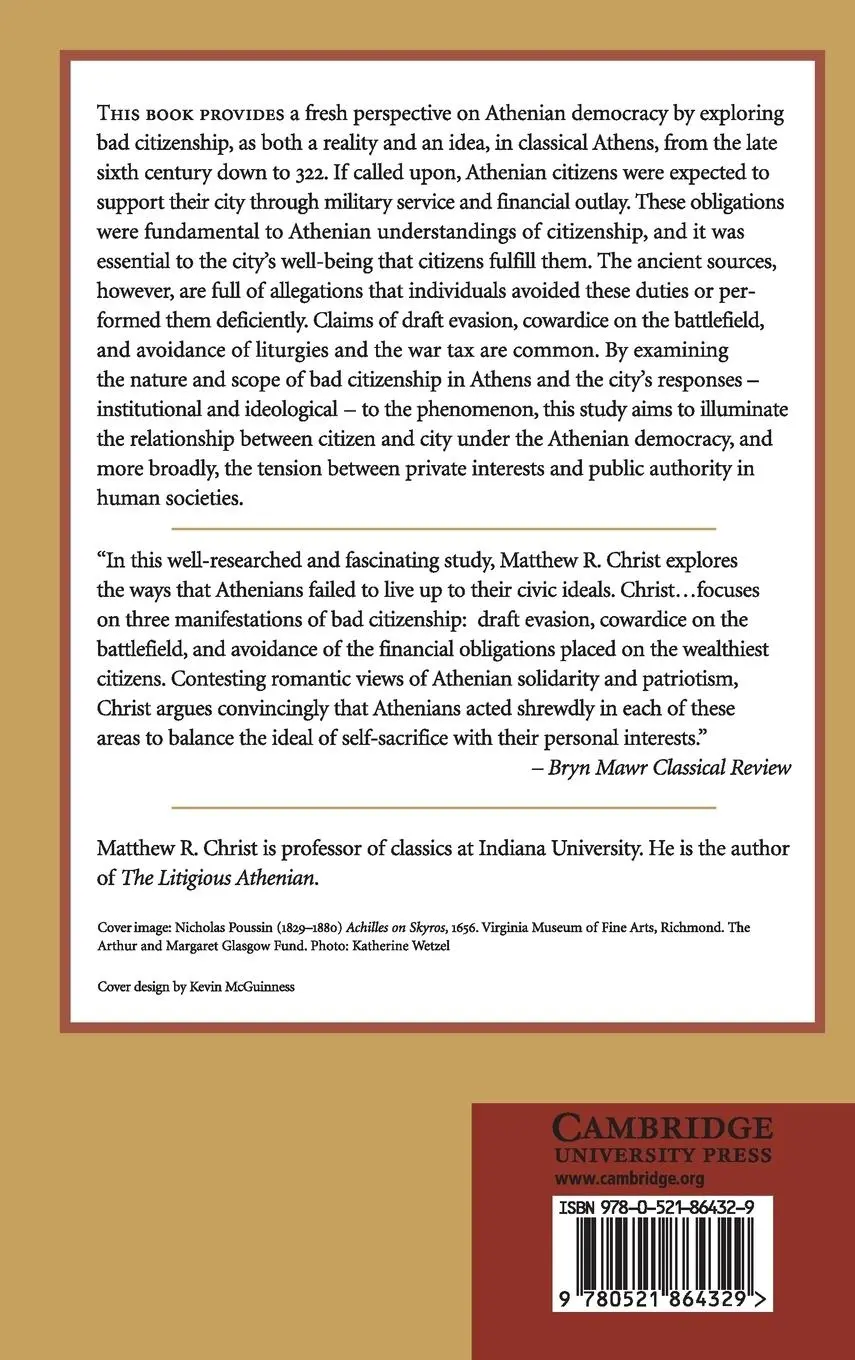 Rückseite: 9780521864329 | The Bad Citizen in Classical Athens | Matthew R. Christ | Buch | 2007