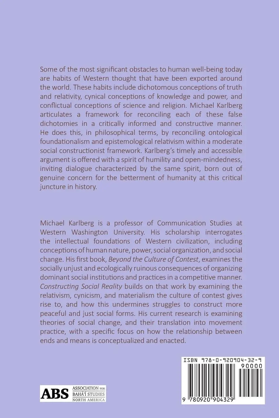 Rückseite: 9780920904329 | Constructing Social Reality | Michael Karlberg | Taschenbuch | 2020
